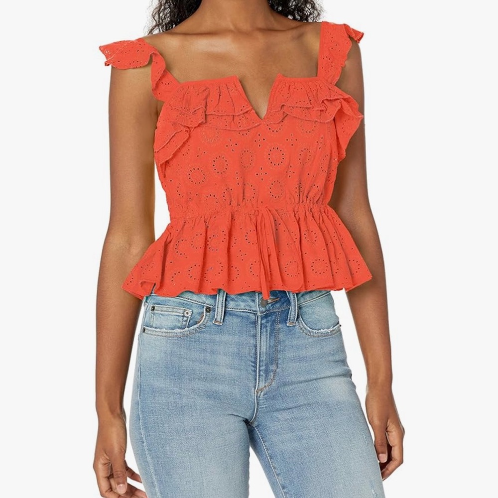 Guess women’s nuala eyelet top